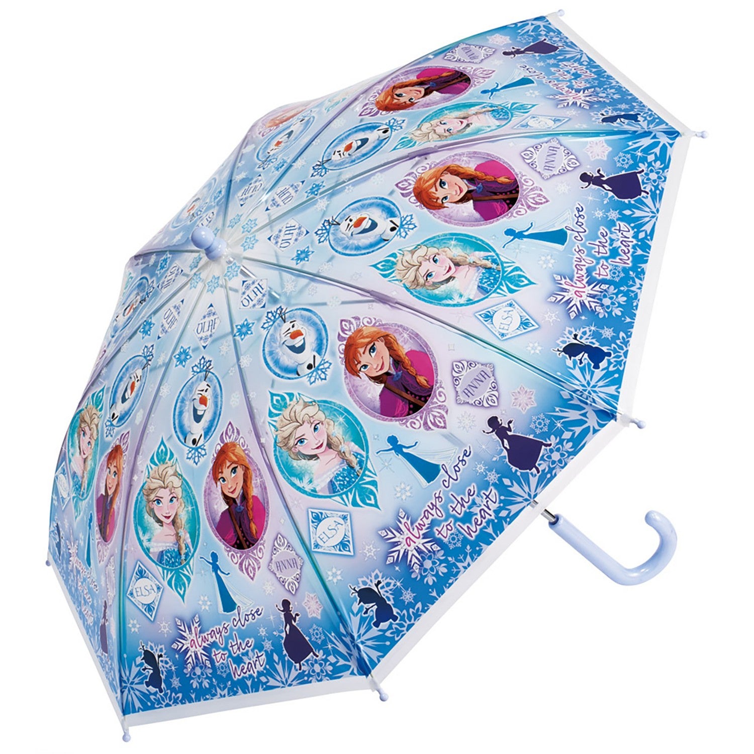 Vinyl Umbrella for Children 45cm Frozen 3 Girls 5~6 years old 105~115cm Hand-openable to prevent fingers from being pinched 8 ribs Skater_UBV45_72002