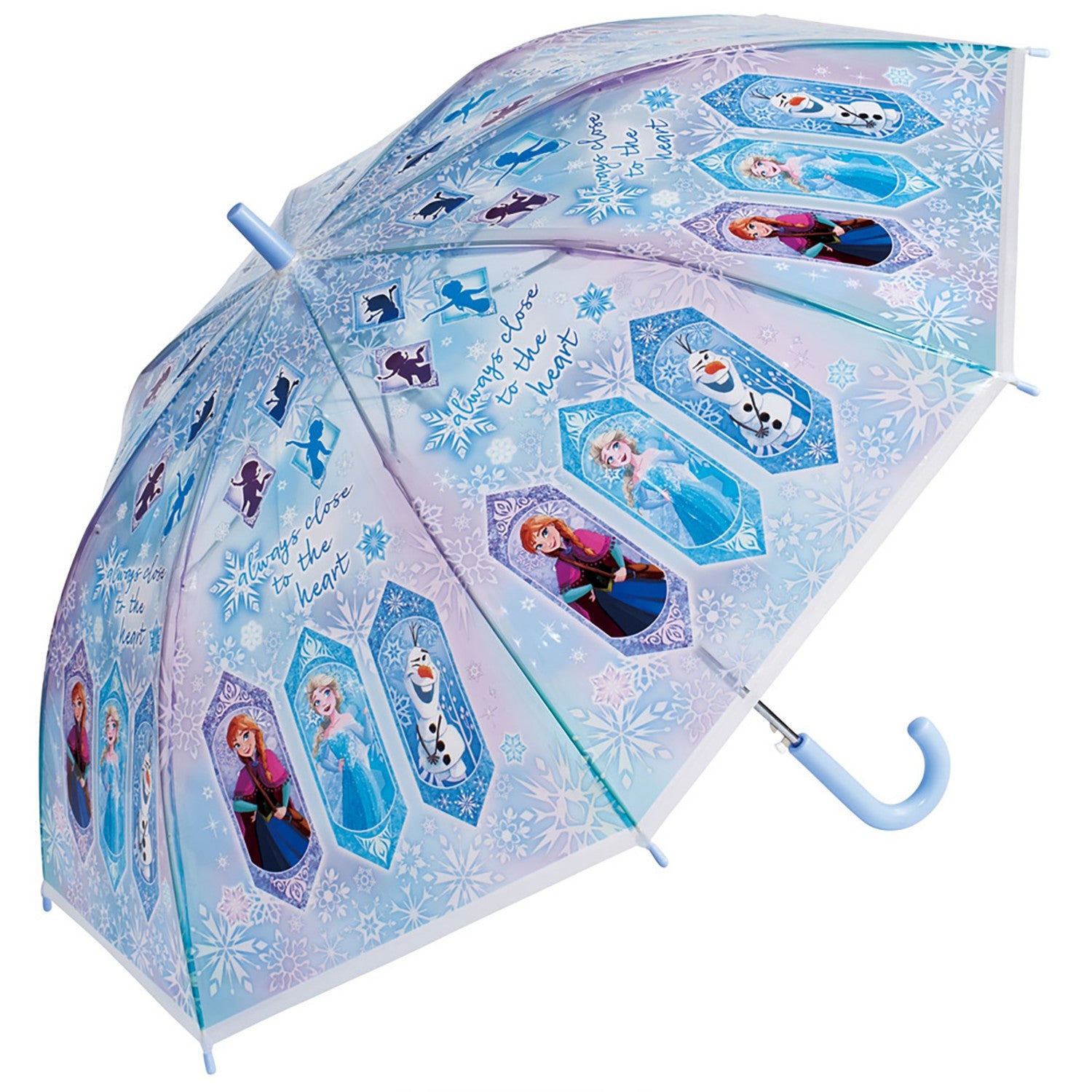 Vinyl umbrella for children 55cm Frozen 3 Girls 9~10 years old 125~135cm One-touch jump type 8 ribs Name tag included Skater_UBV3_72004