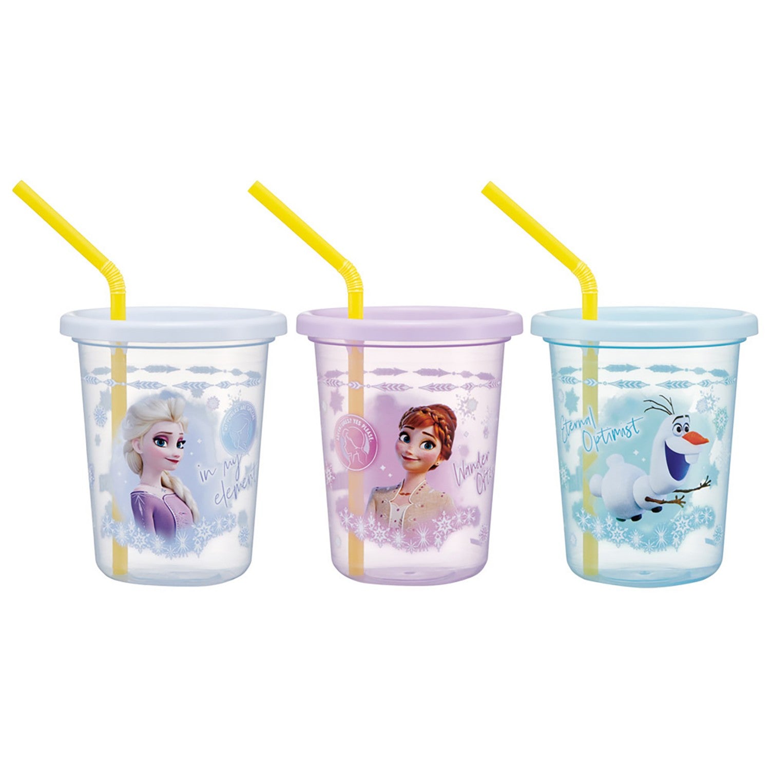 Tumbler with straw 320ml set of 3 made in Japan Frozen 26 Girl Skater_SIH3ST_72157