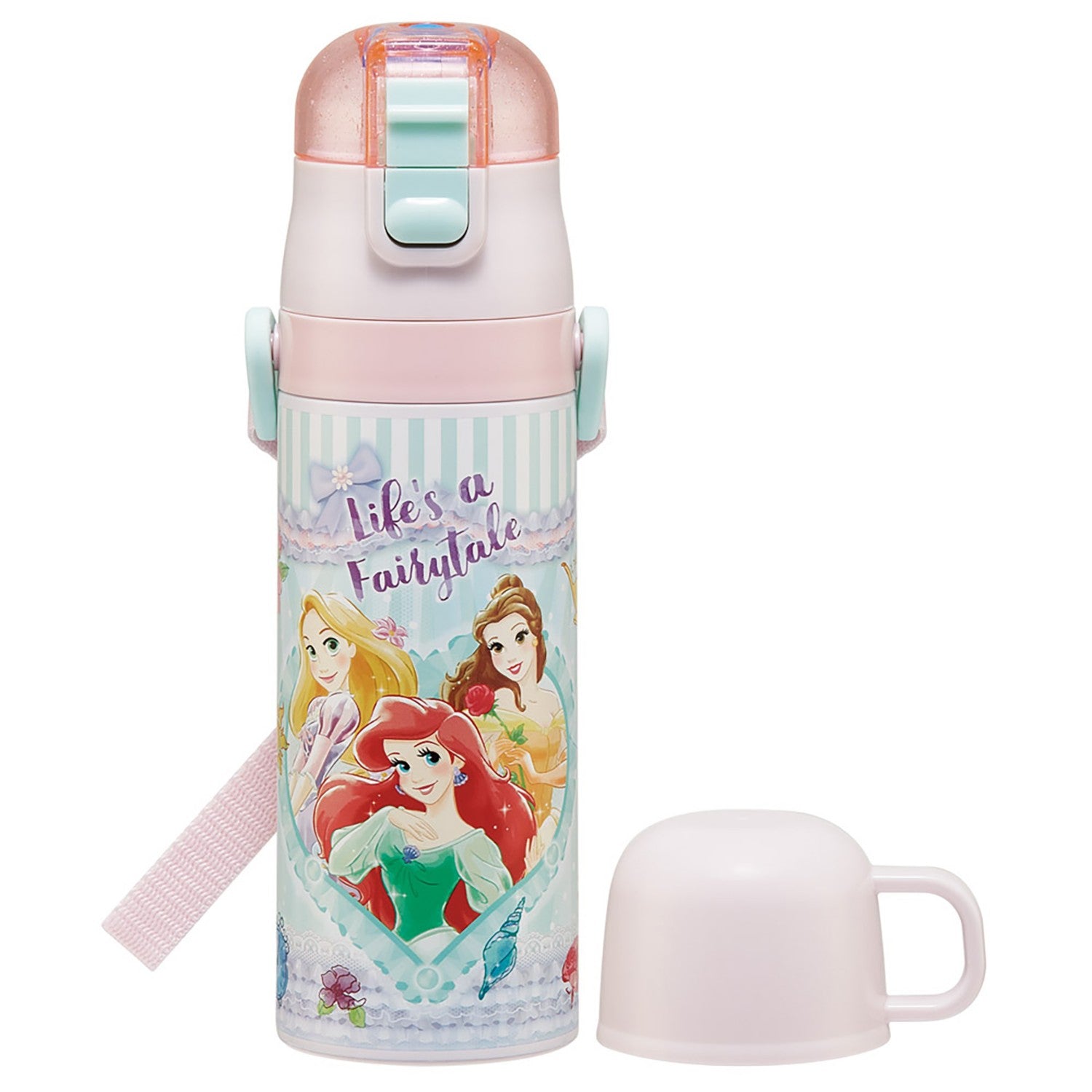 Water Bottle for Children 2WAY Direct Drinking 470ml Cup Drinking 430ml Disney Princess 26 Girls Stainless Steel Thermal Insulation Lightweight Waterbottle Sports Bottle Kids Children's Water Bottle Skater_SKDC4_72184