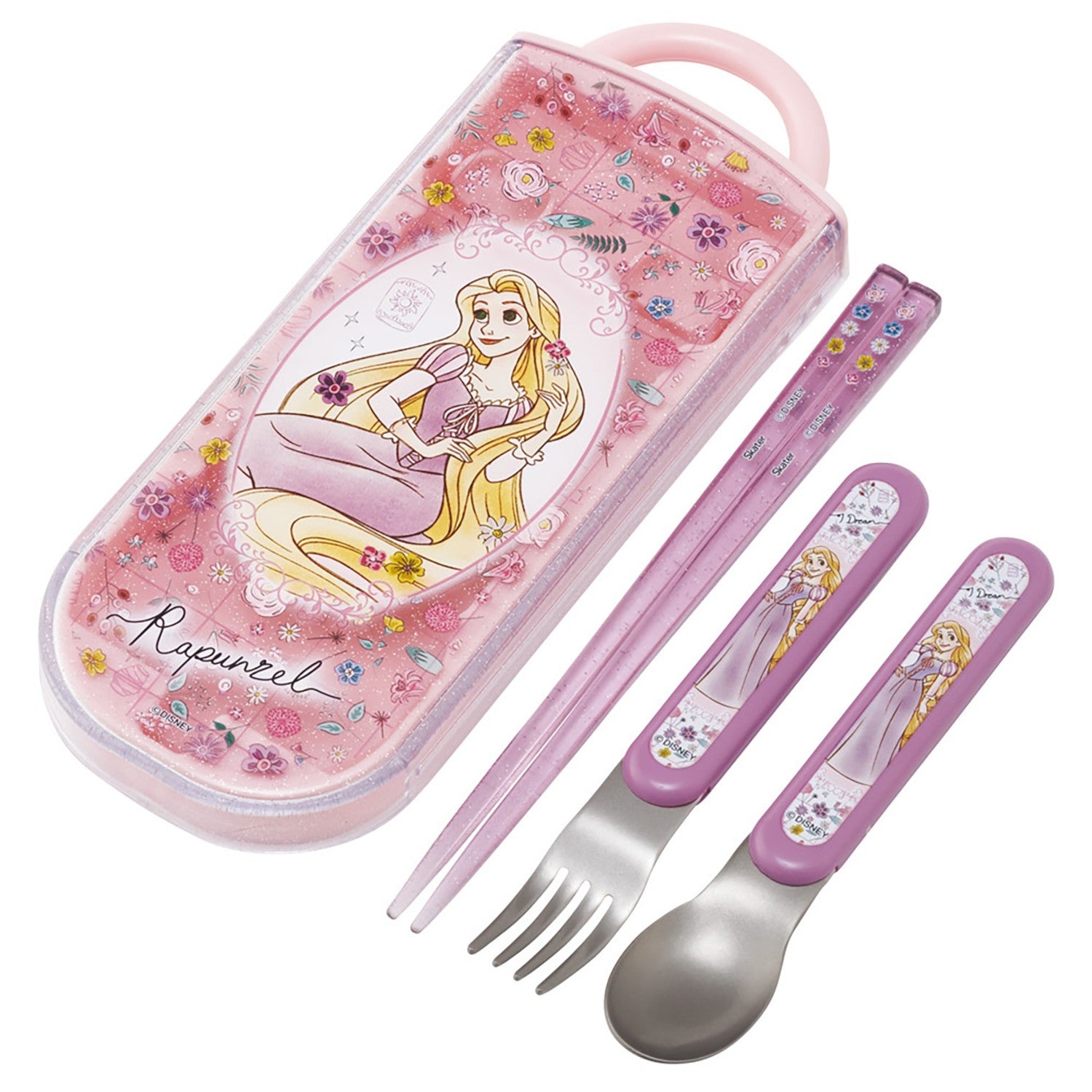 Bento Chopsticks for Children Trio Set Chopsticks Spoon Fork 16.5cm Rapunzel on the Tower 26 Girls Skater TACC2_72201