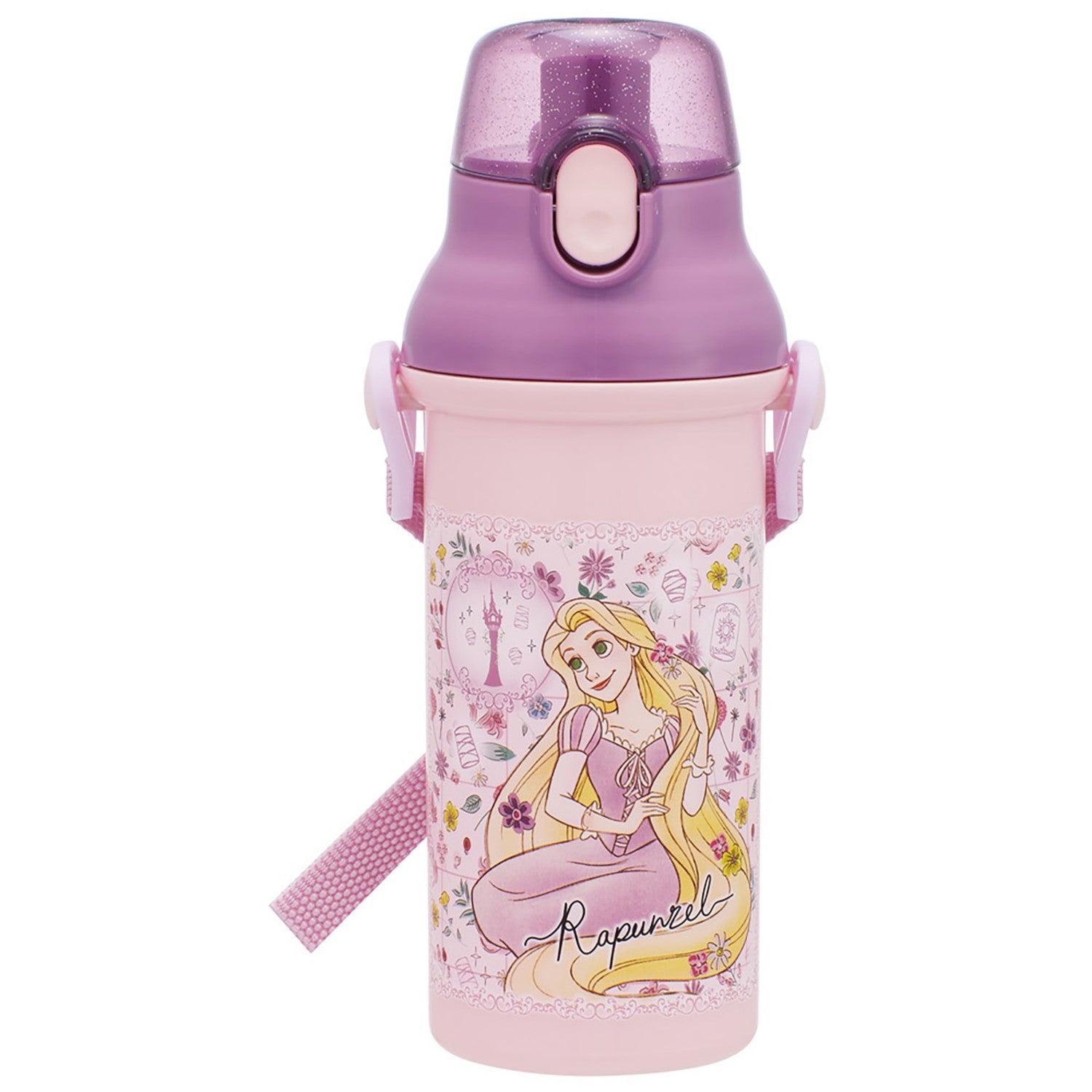 Children's Direct Drinking Water Bottle Plastic 480ml One Push Open/Close Dishwasher Safe Made in Japan Rapunzel on the Tower 26 Girls Skater PSB5SAN_72207