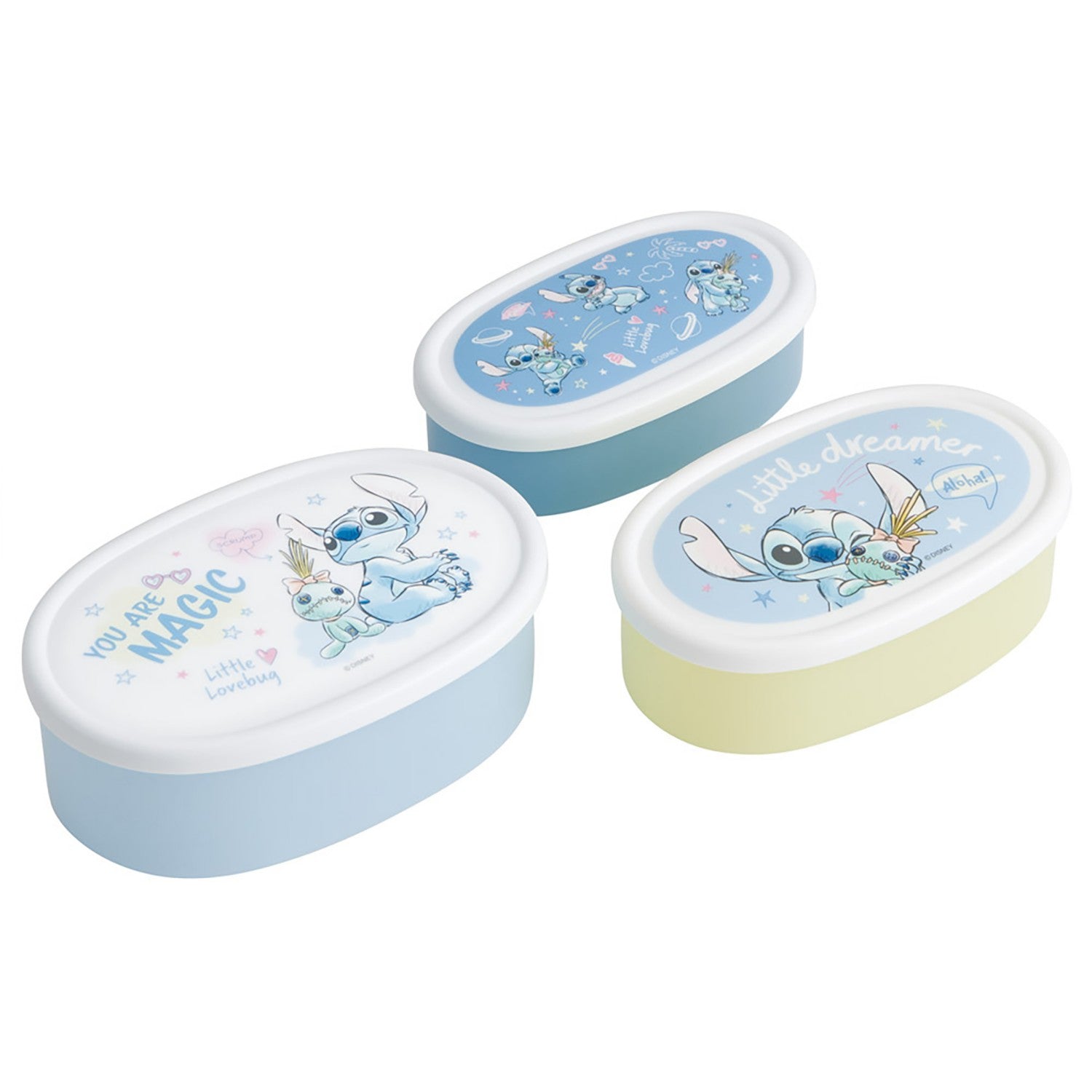 Seal Container Storage Container Set of 3 Bento Box Lunch Box Made in Japan Lilo & Stitch Hug Skater SRS3S_72228