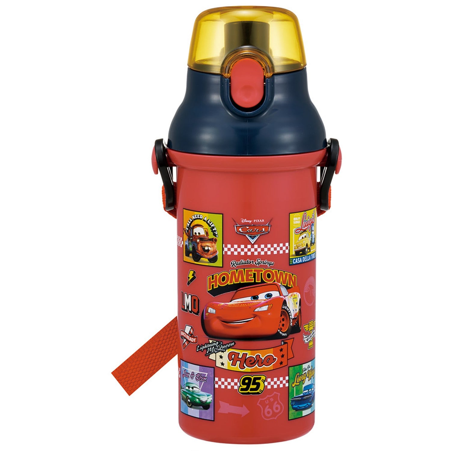 Children's Direct Drinking Water Bottle Plastic 480ml One Push Open/Close Dishwasher Safe Made in Japan Cars 26 Boys Skater PSB5SAN_72241