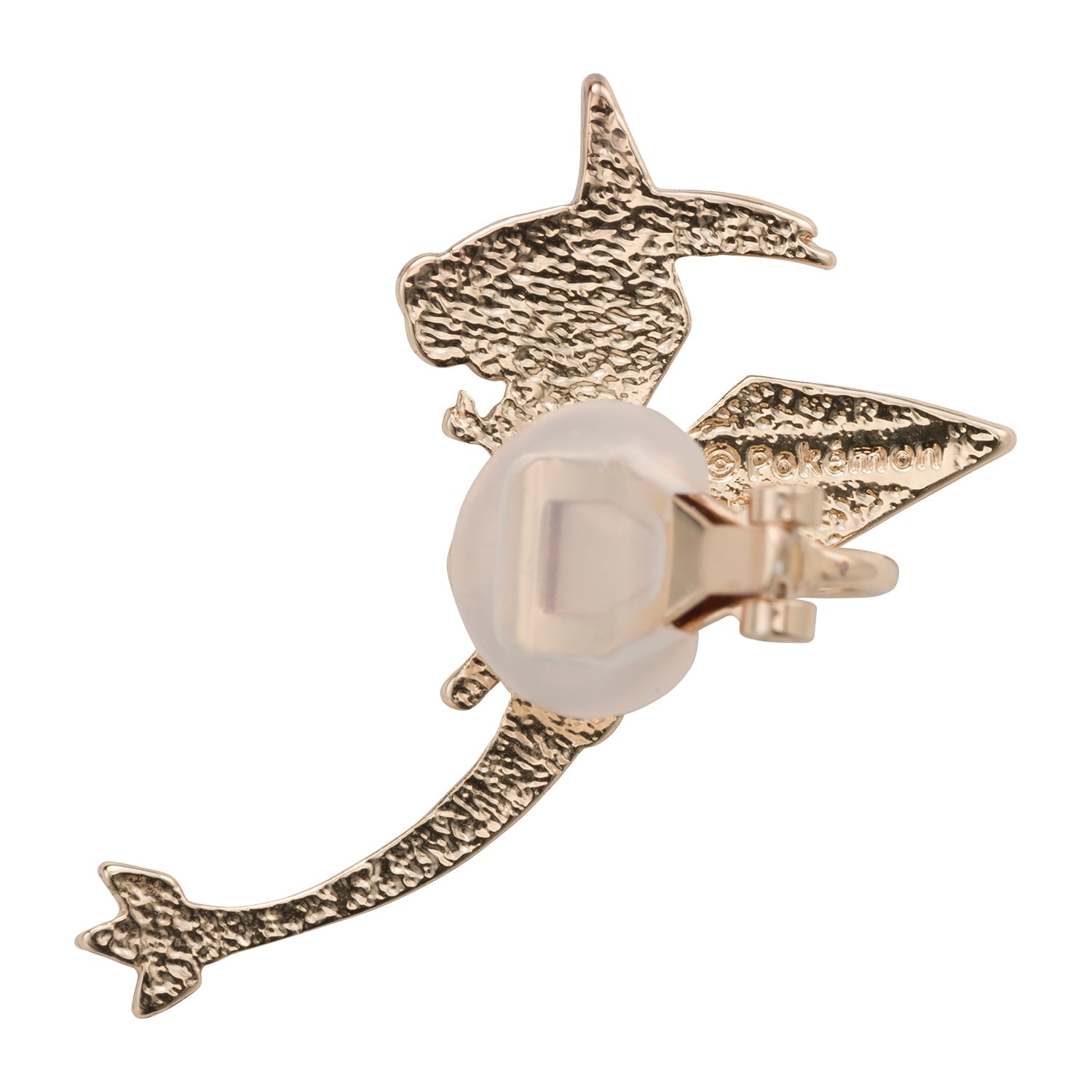 Close-up of Flygon ear cuff showcasing detailed Pokémon character from Japan