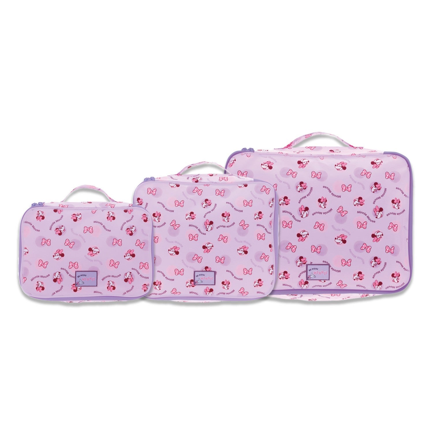 Minnie Mouse Travel Pouch 3 Piece Set Pastel Polka Dot