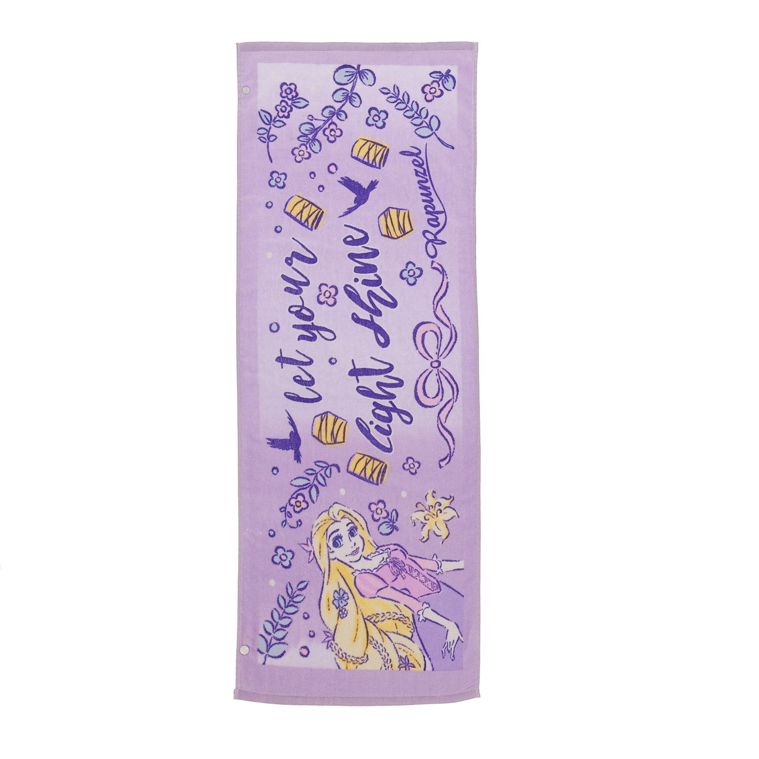 Rapunzel Junior Bath Towel Purple Flower Garden