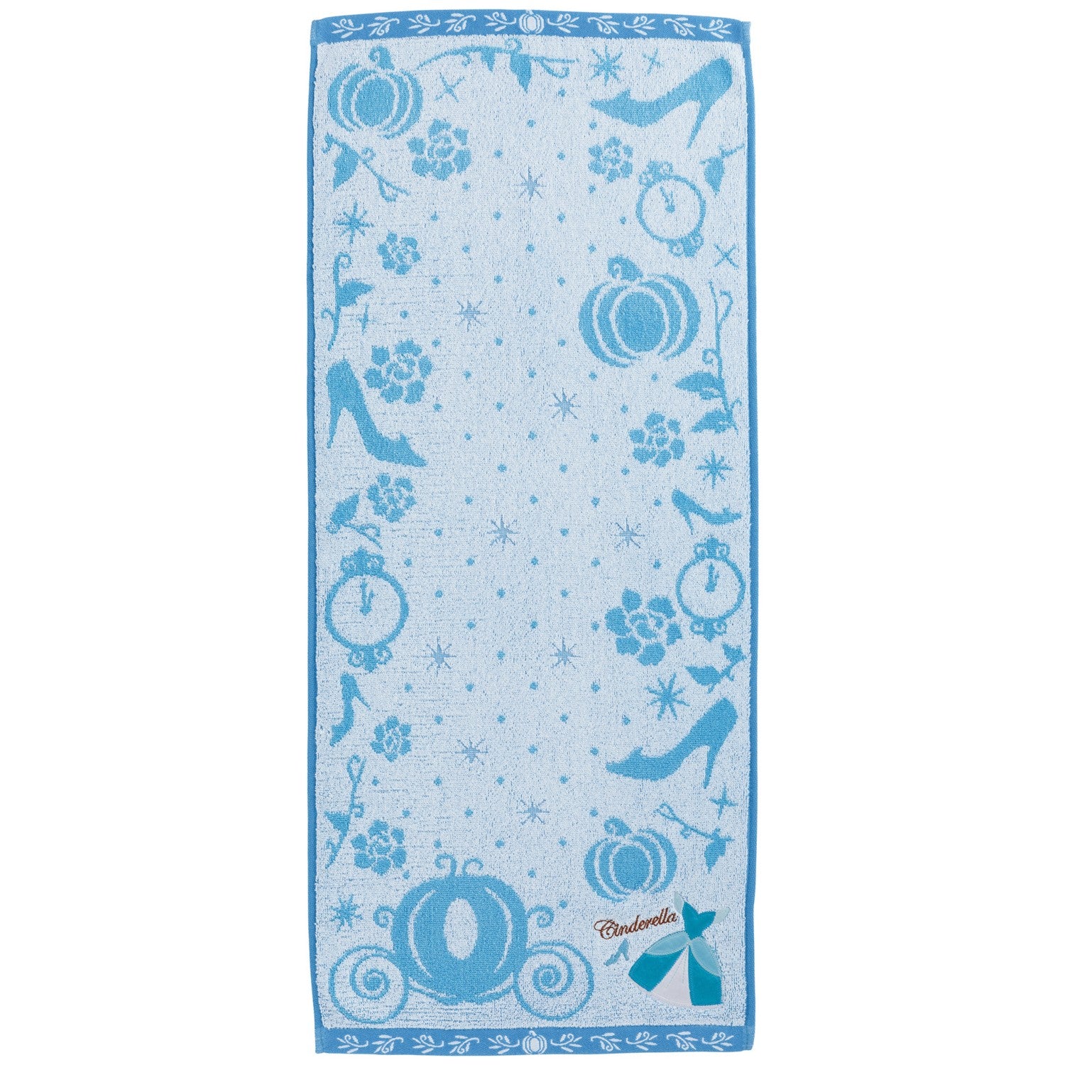 Cinderella face towel elegant blue dress