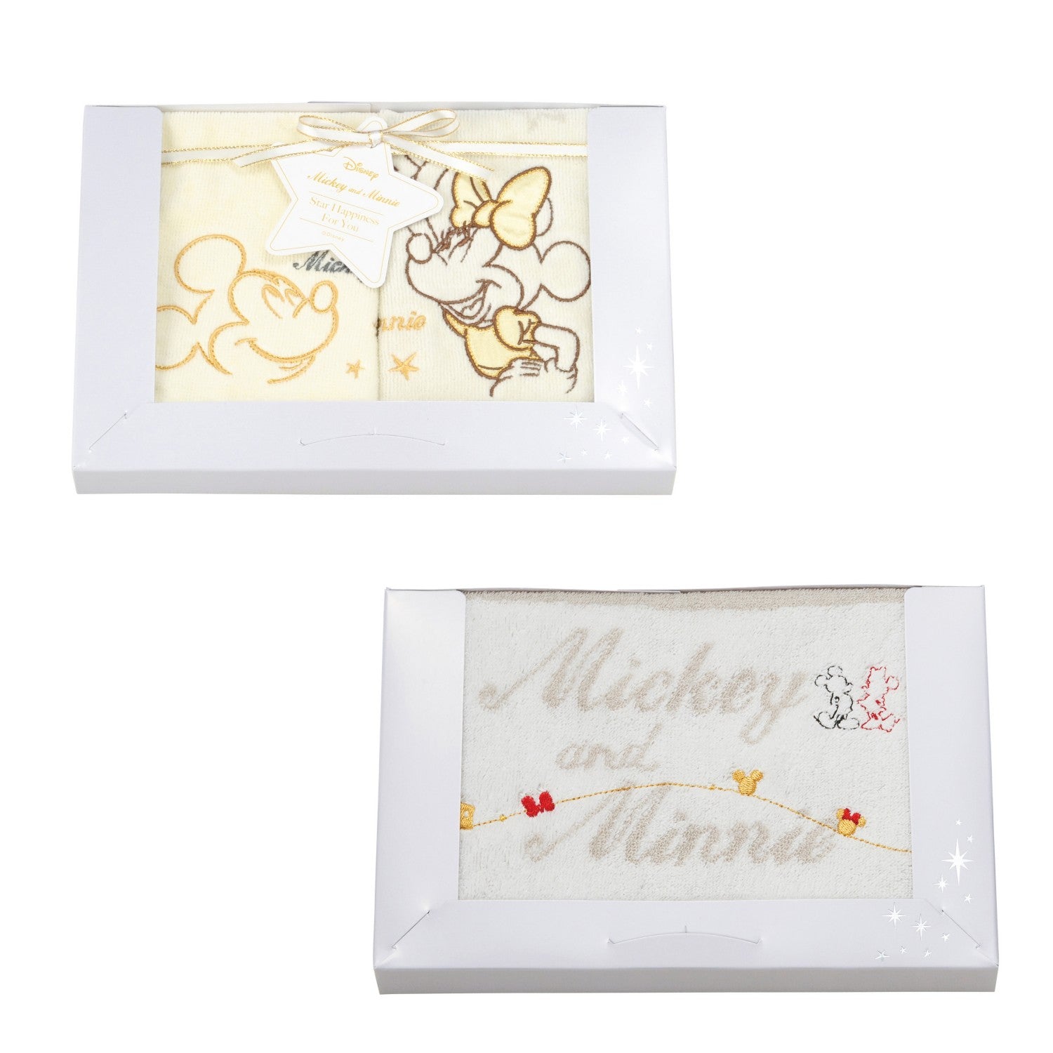 Mickey Mouse & Minnie Mouse Towel Gift Wash Towel/Face Towel Set of 3 Star Happiness