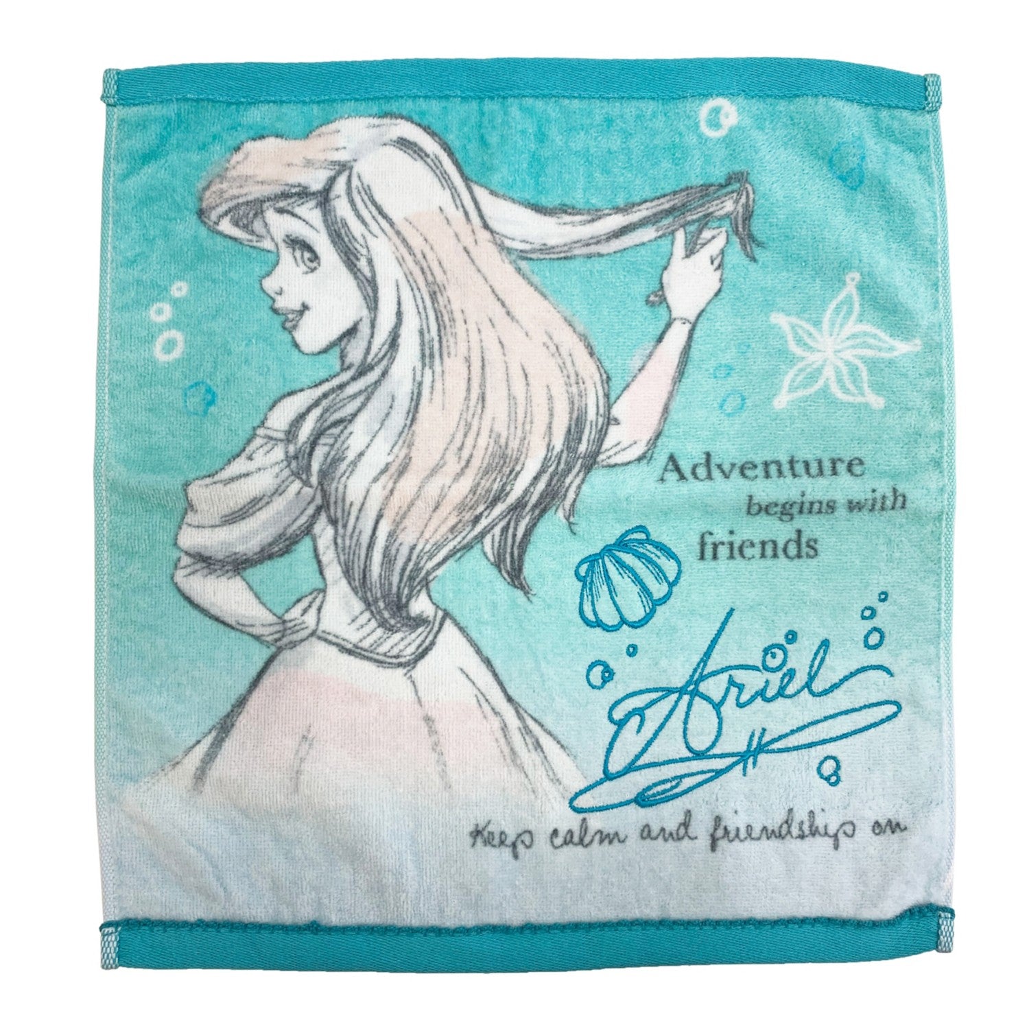 Little Mermaid Ariel Wash Towel Mellow Lagoon