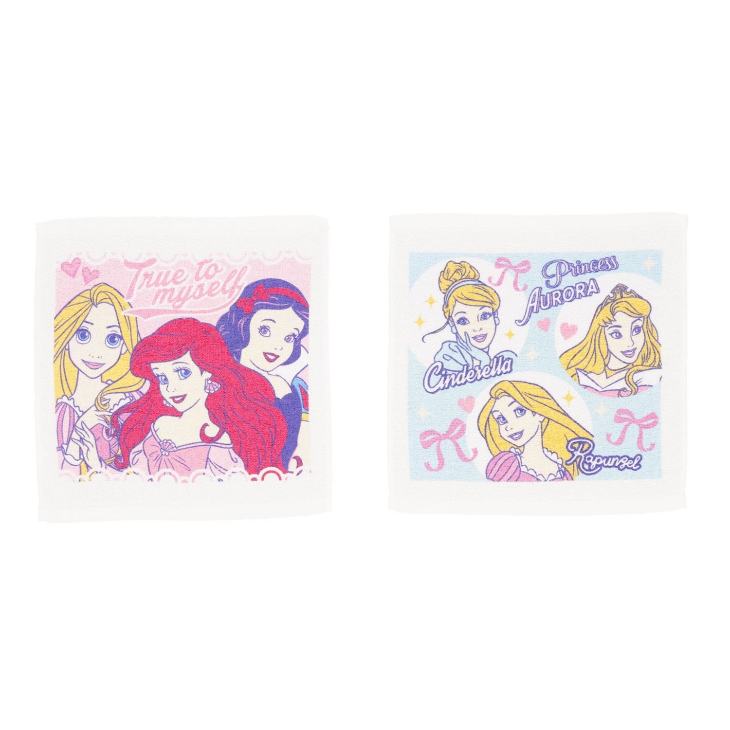 Disney Princess Hand Towel Set of 2, Sparkly Pink