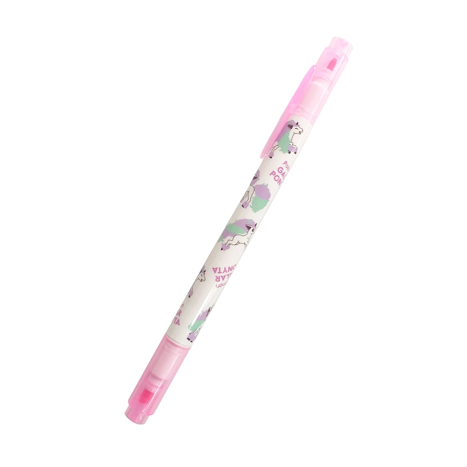 Ponyta Pink Highlighter with enamel pin from Japan, featuring Fire-type Pokemon design