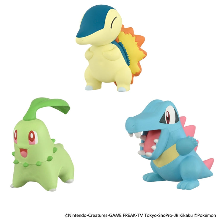Close-up of Johto Region figures, authentic Japanese collectibles