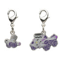 National Encyclopedia Metal Charm 965/966 from Japan, detailed metal design