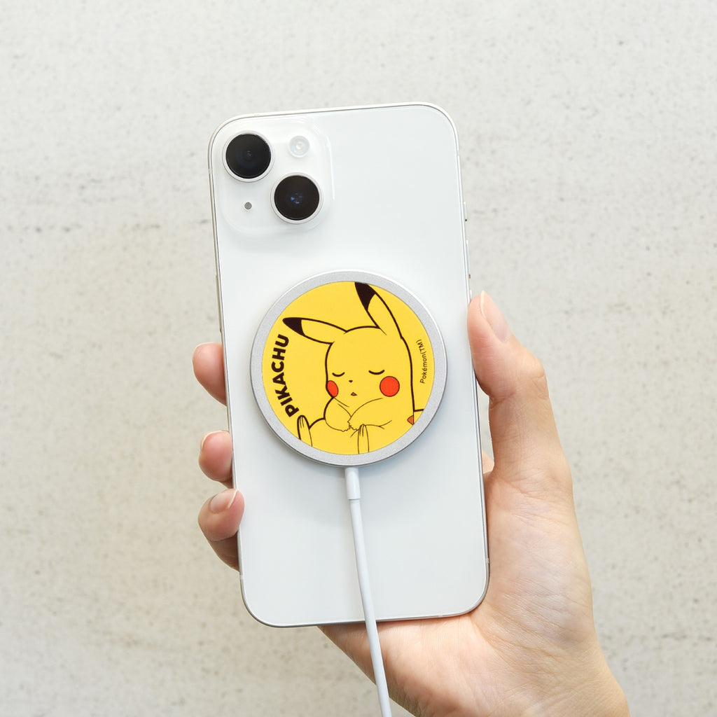 Close-up of Pikachu MagSafe charger with Electric-type design from Japanese Pokemon Center