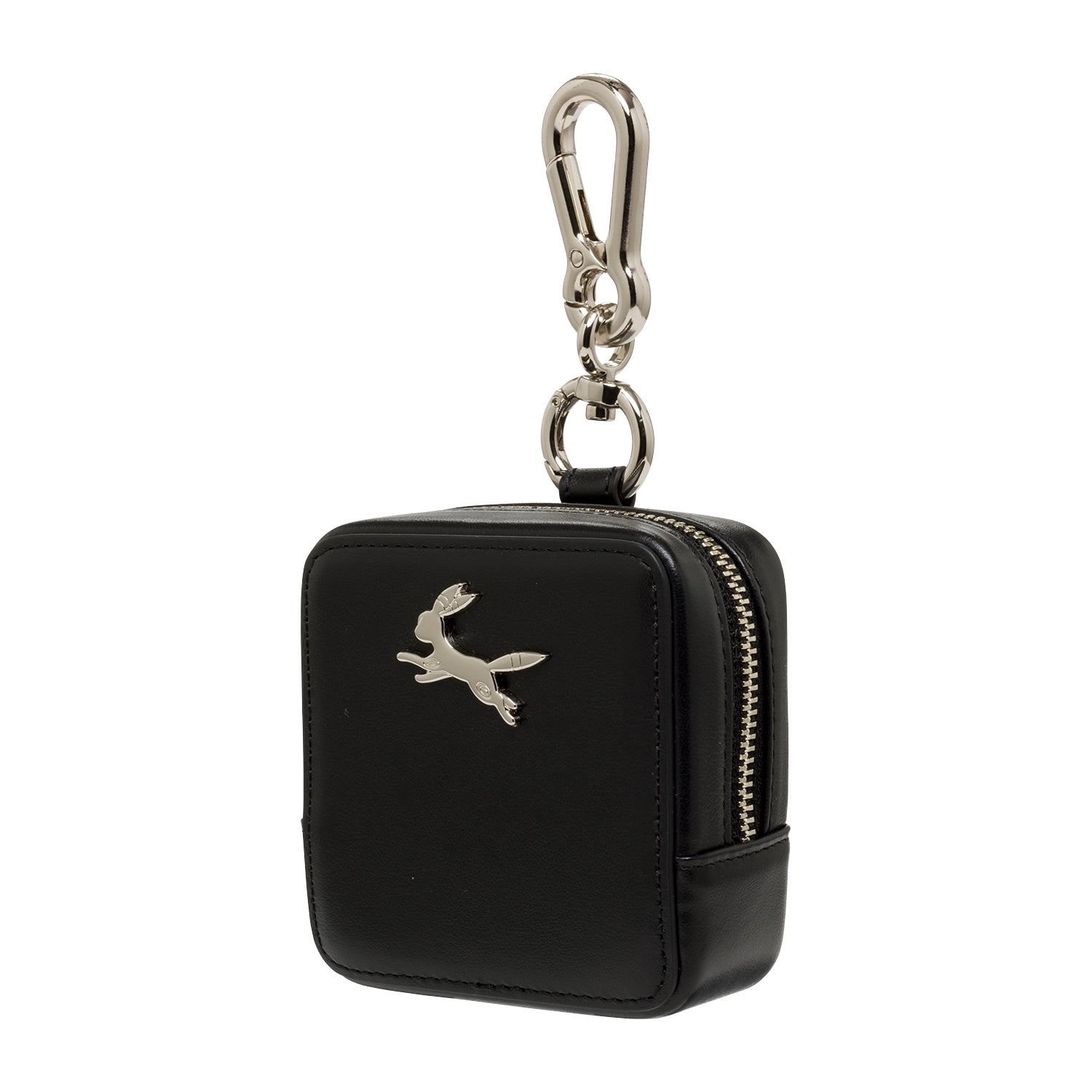 Genuine leather mini square pouch Blackie
