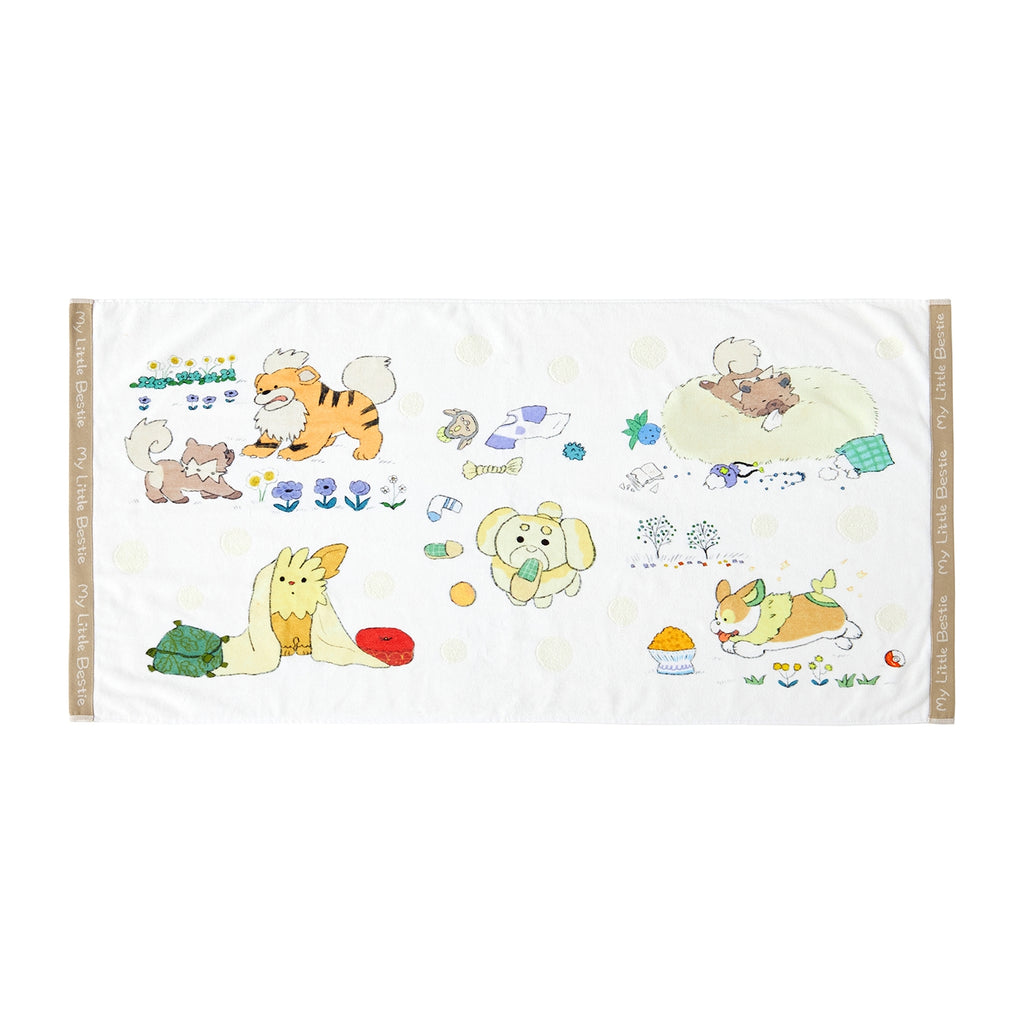 Pokemon Bath Towel with colorful My Little Bestie design from Japan