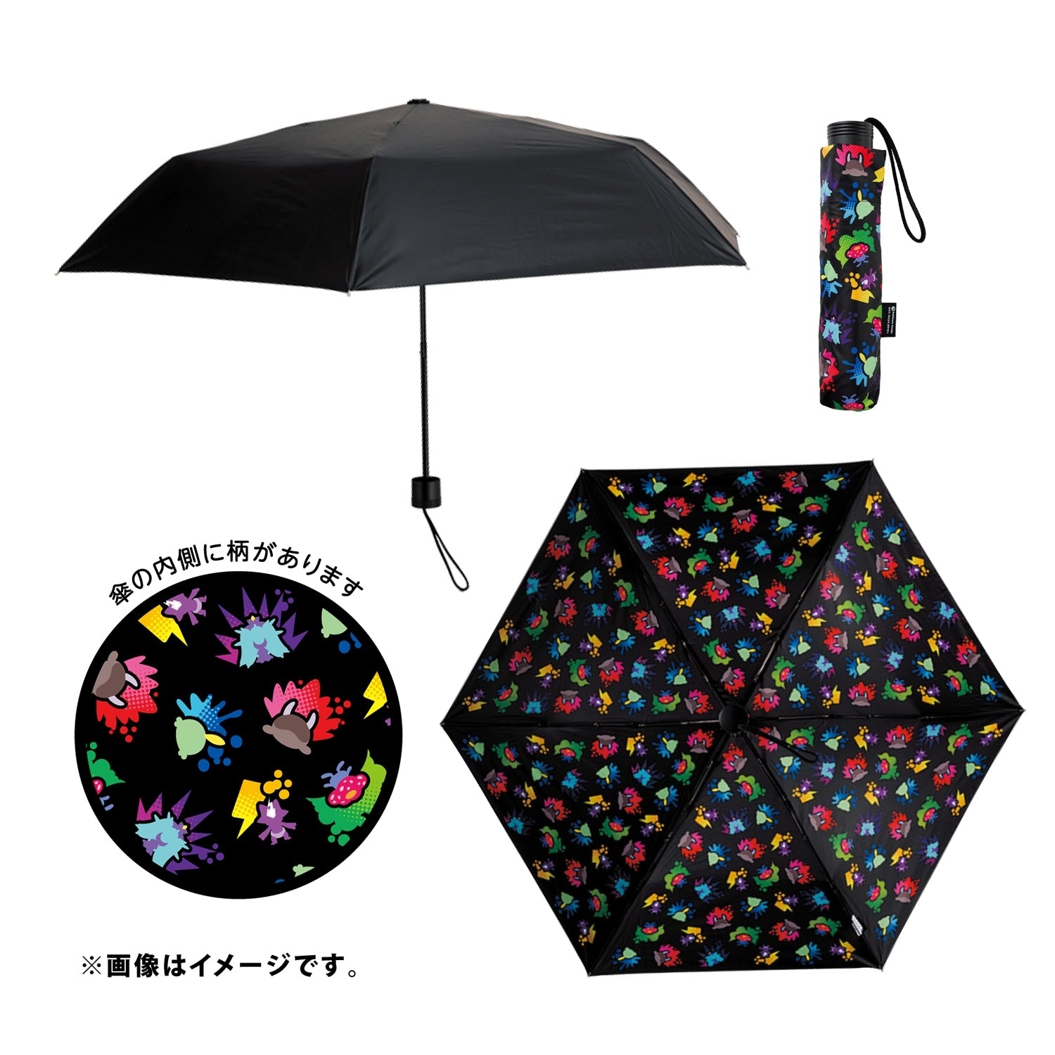 Pokemon Folding Umbrella with colorful characters from Japan