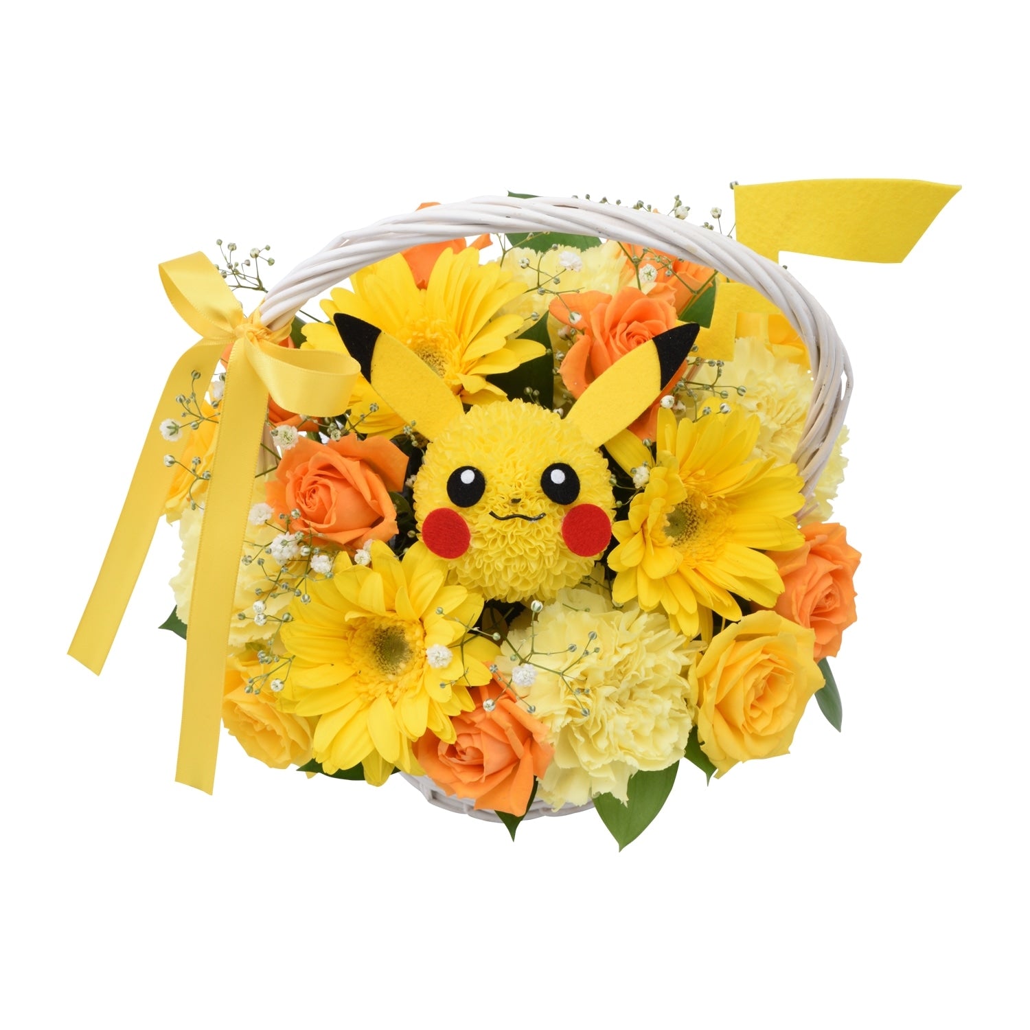 Pikachu flower arrangement with yellow flowers from Japan
