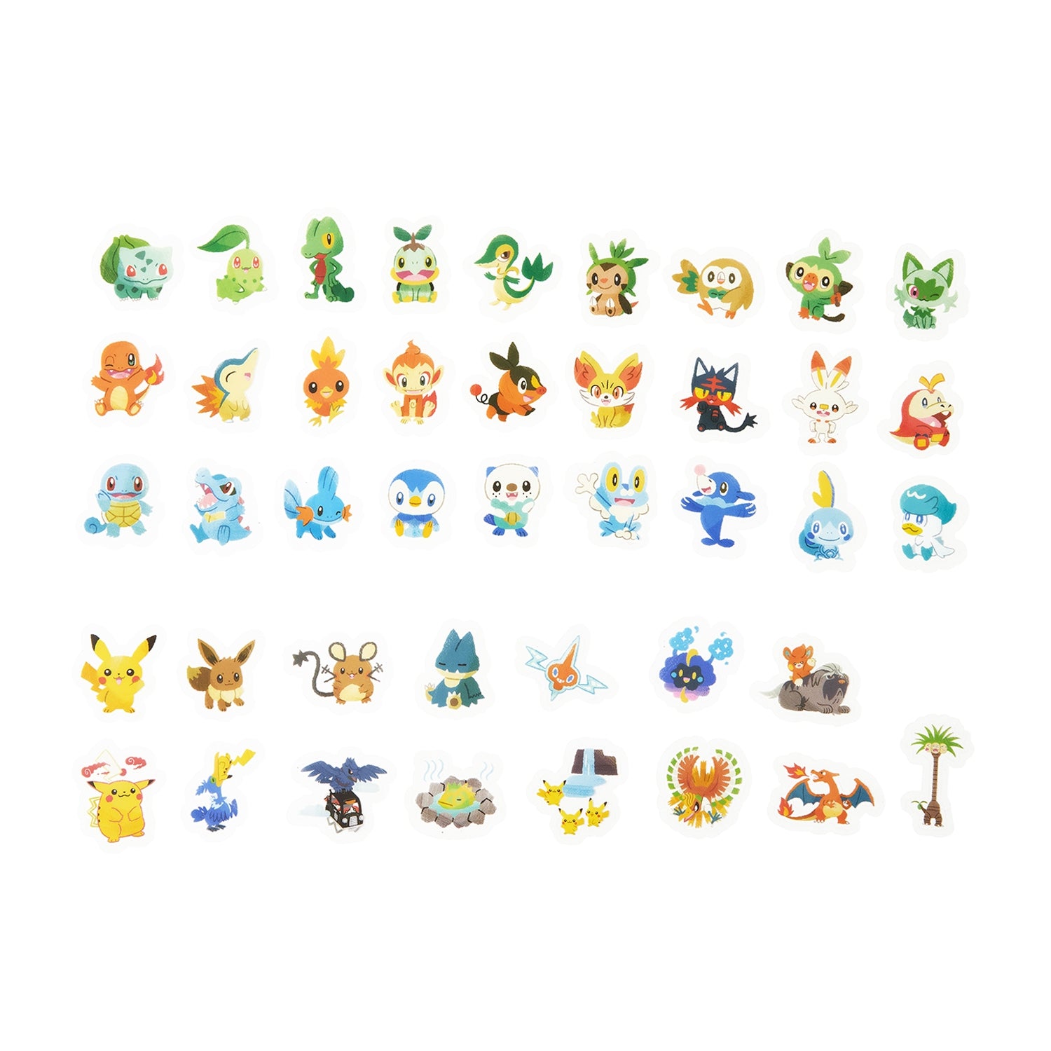 Official Pokémon Center Japan Stickers, featuring popular Pokémon characters from Japan