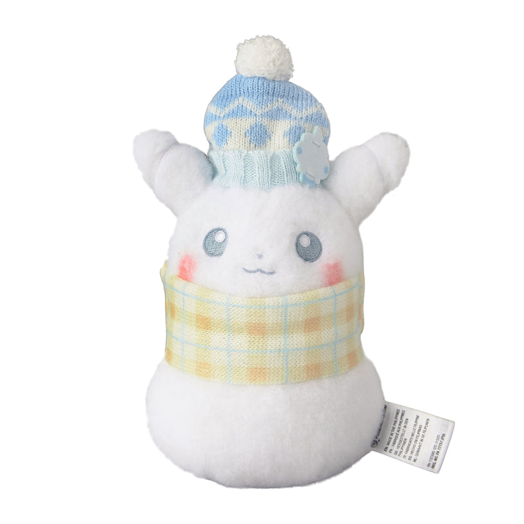 Pikachu Snowman plush toy from Japan with red hat and scarf