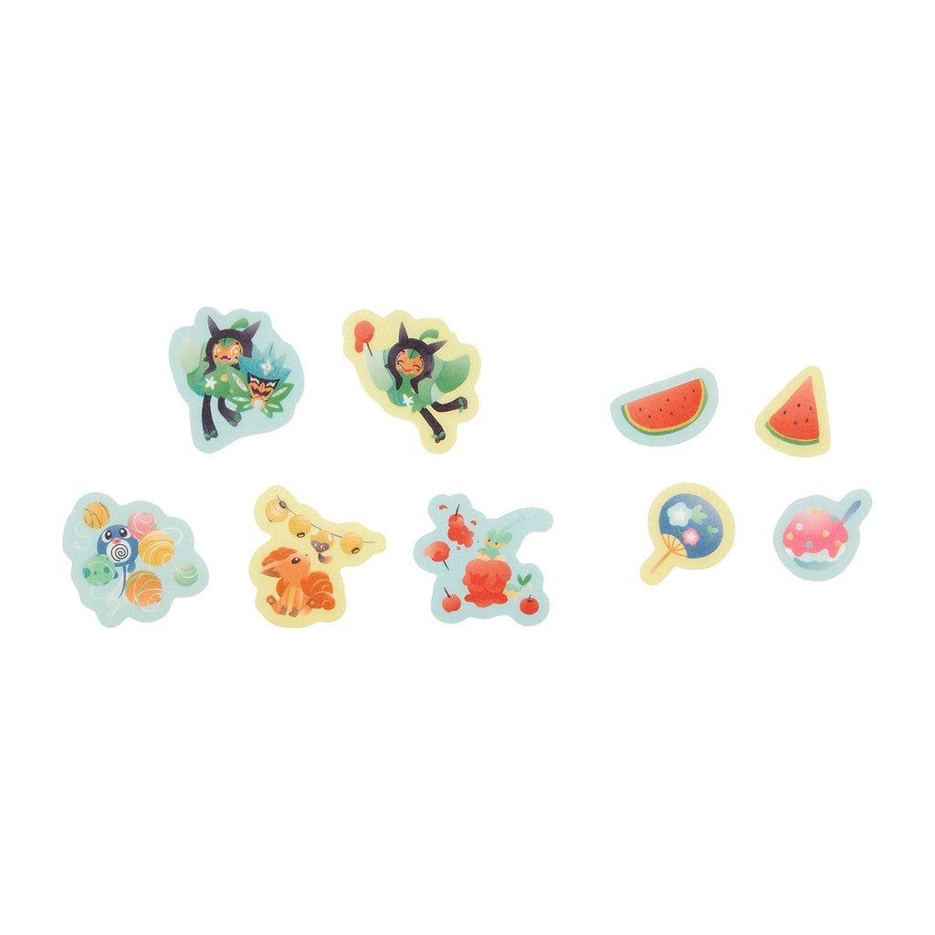 Authentic Japanese Pokemon stickers summer festival design with rare characters from Japan