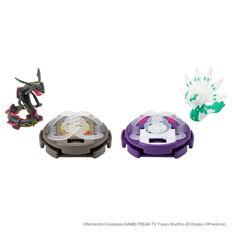 Black Rayquaza and White Zygarde battling, Japanese collectible figure