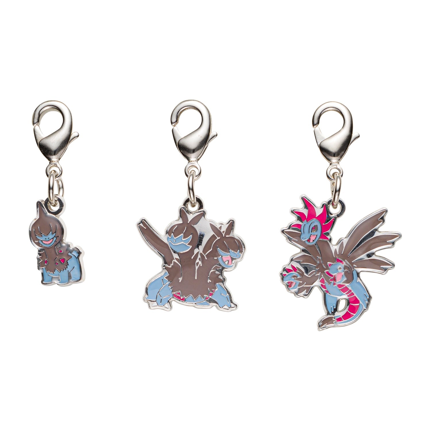 Pokemon National Encyclopedia metal charm #633-#635 from Japan, detailed metal design