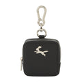 Genuine leather mini square pouch Blackie