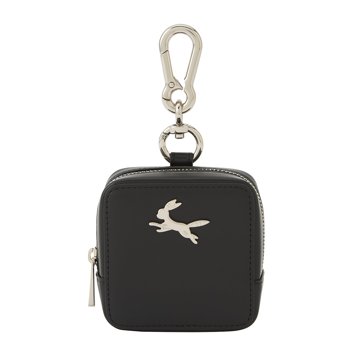 Genuine leather mini square pouch Blackie
