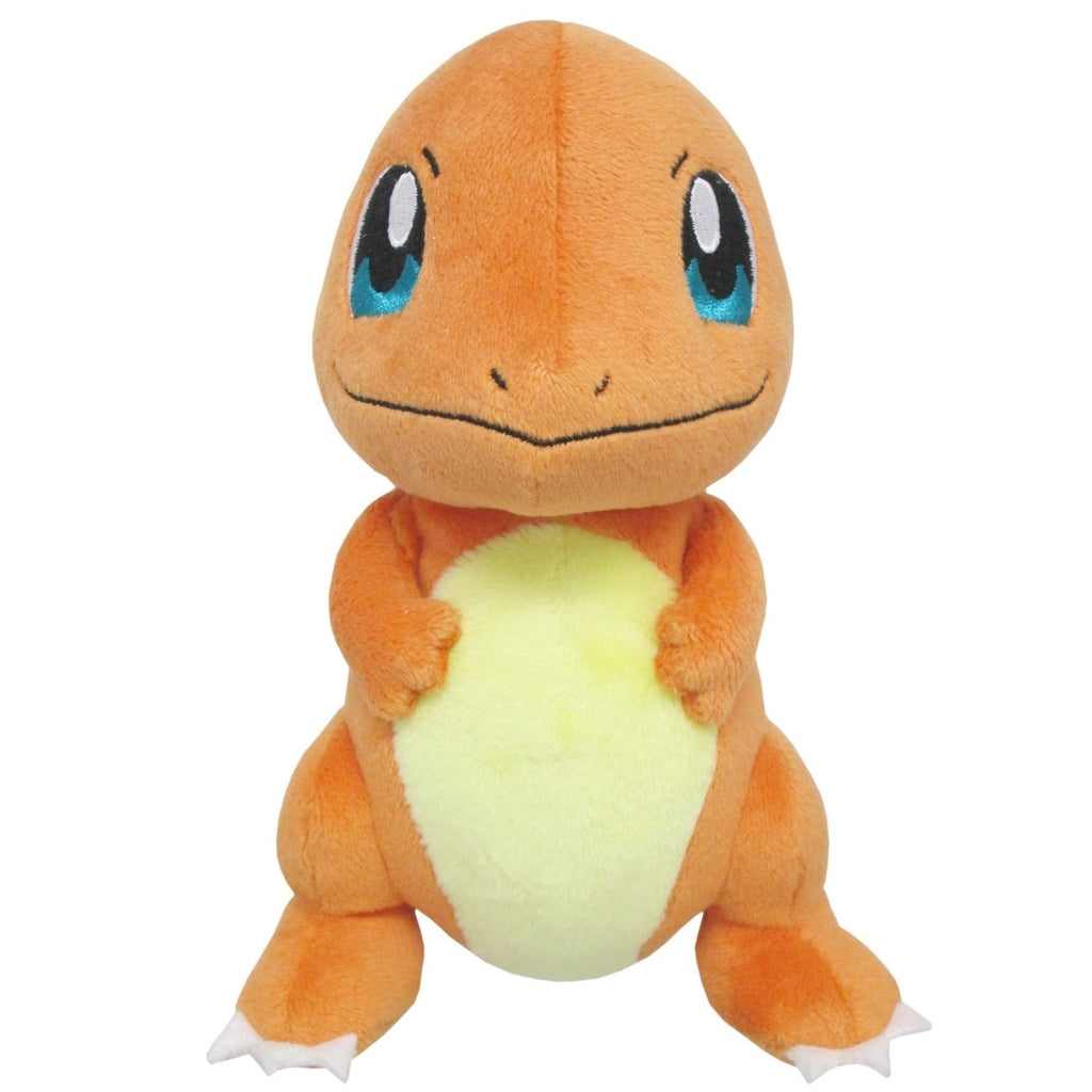 Authentic Charmander stuffed toy from Pokemon Center, detailed facial expression and pose from Japan