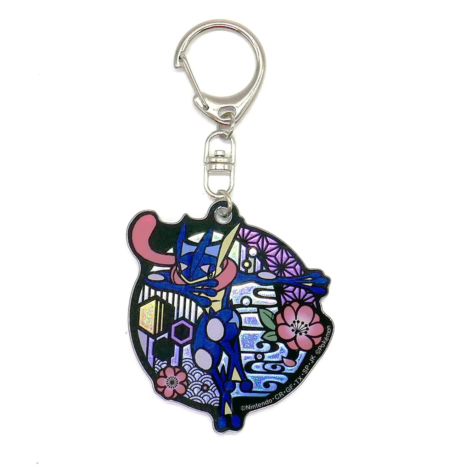 Kirie Series Greninja keychain with glitter details from Japan