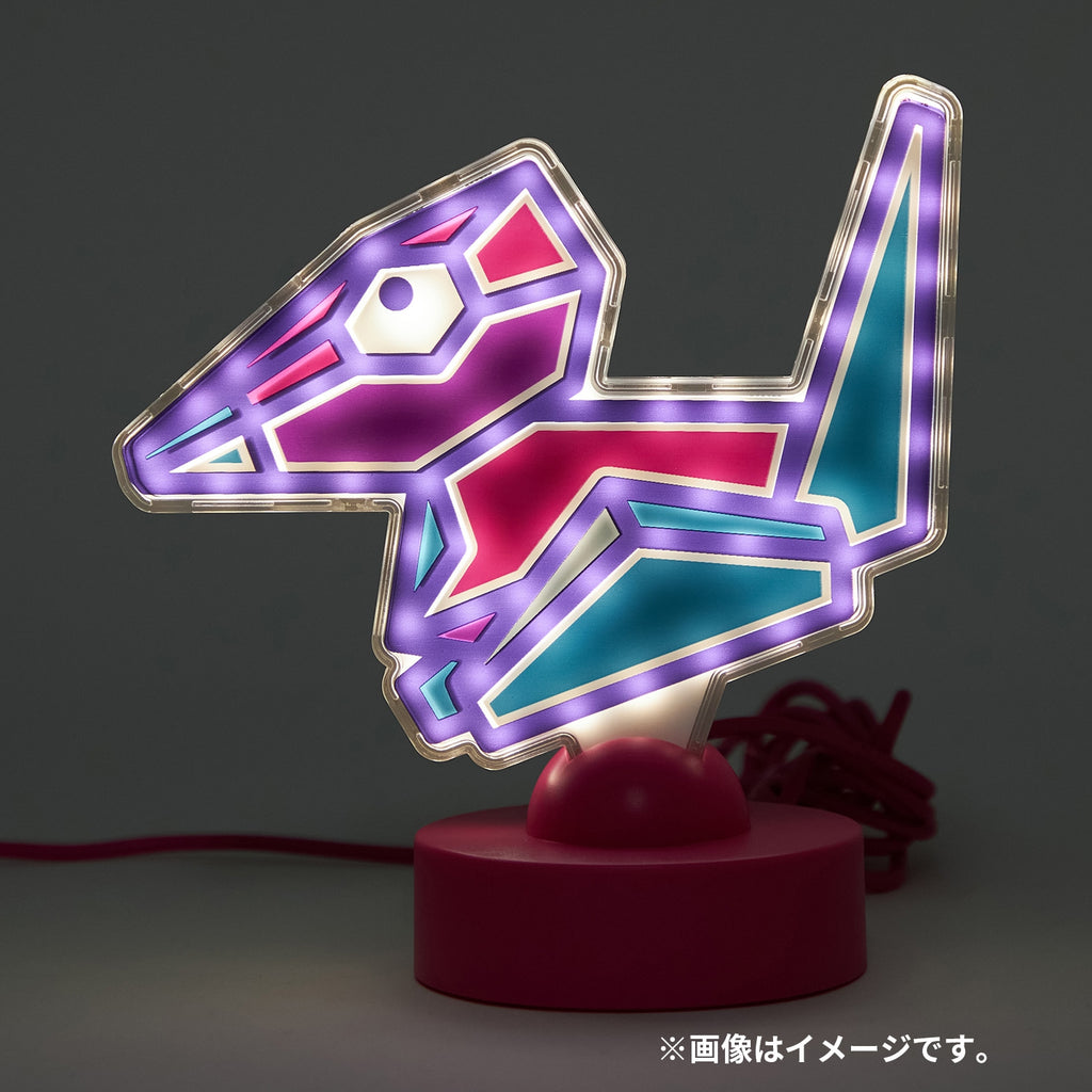 Authentic Pokemon Neon LED Light, close-up of polygon shape and USB cable