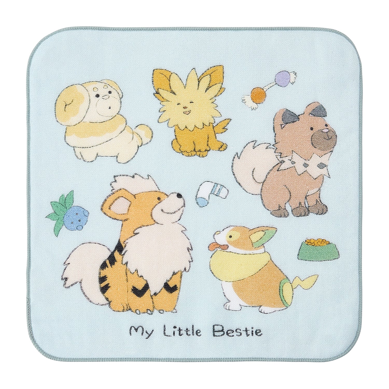 My Little Bestie Pokemon hand towel with cute character design from Japan