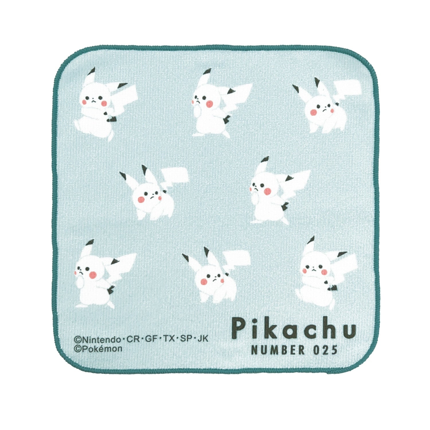 Pikachu 025 microfiber handkerchief with mint design from Japan