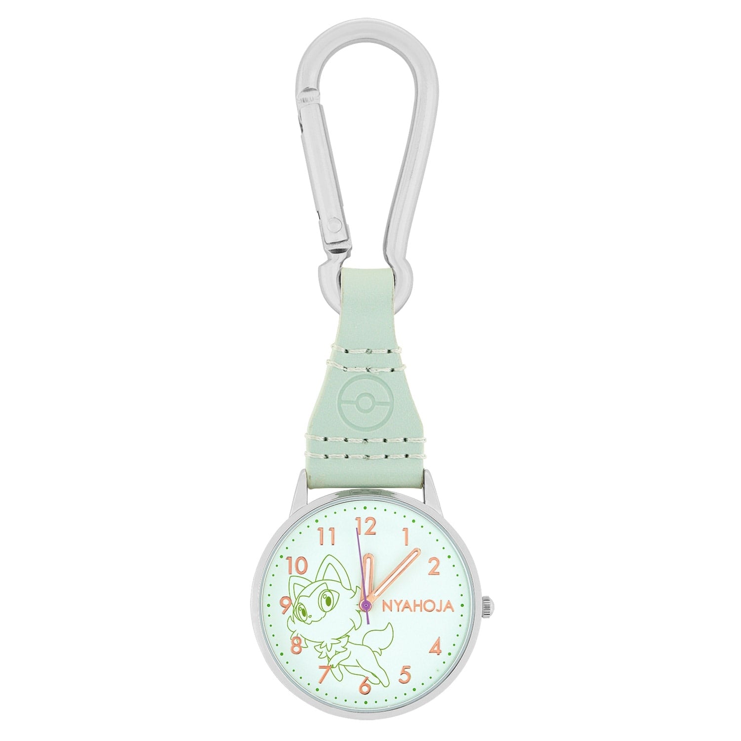 Sprigatito Carabiner Watch from Japan, featuring a Grass Cat Pokemon design