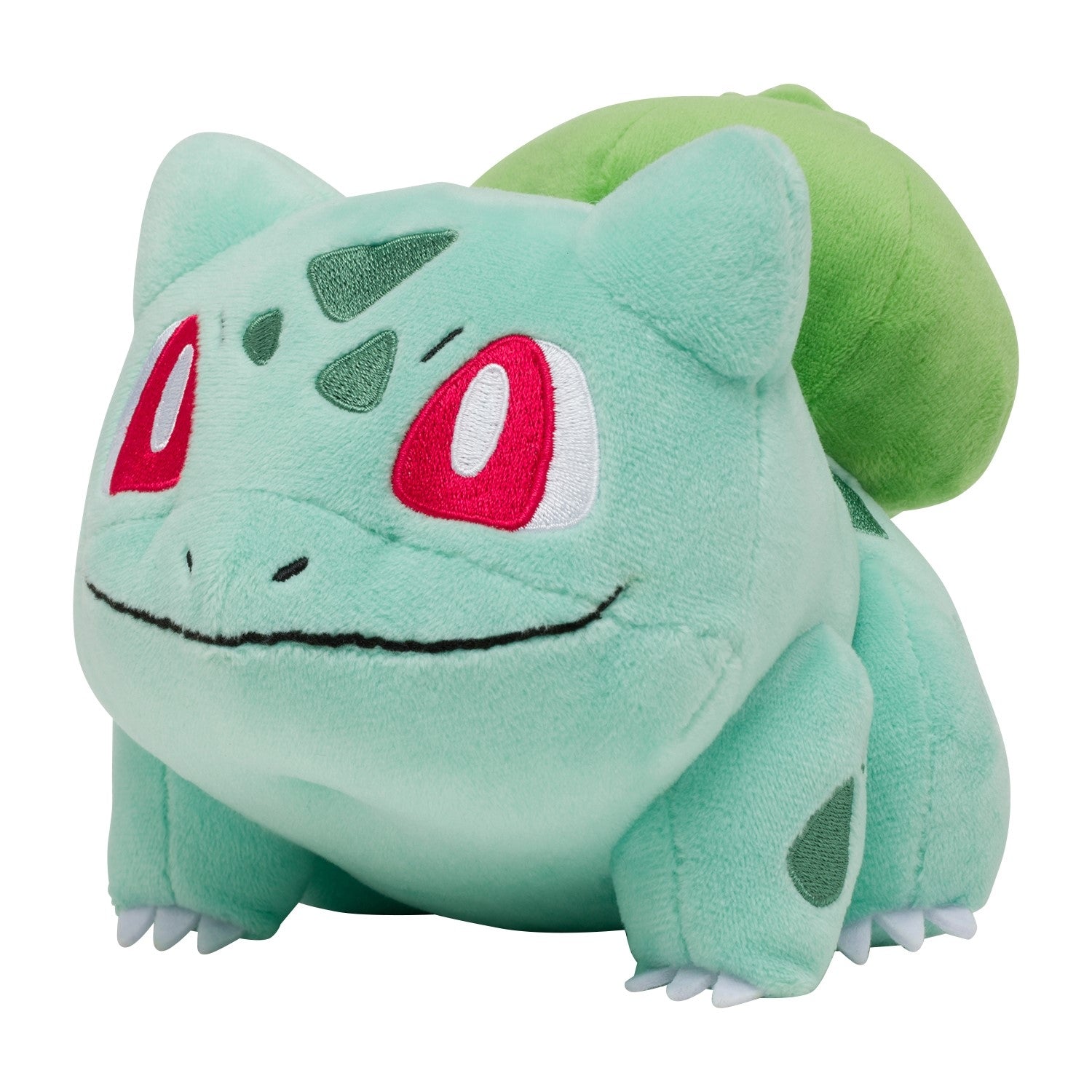 Authentic Japanese Bulbasaur plush toy with detailed face and vines