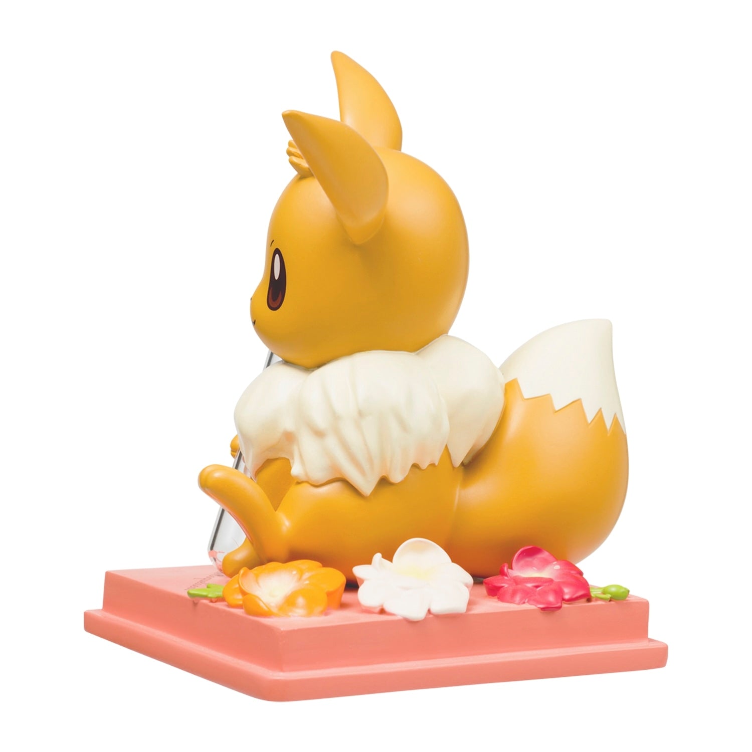 Eevee collectible figure with single flower, from Japan's Pokemon Center