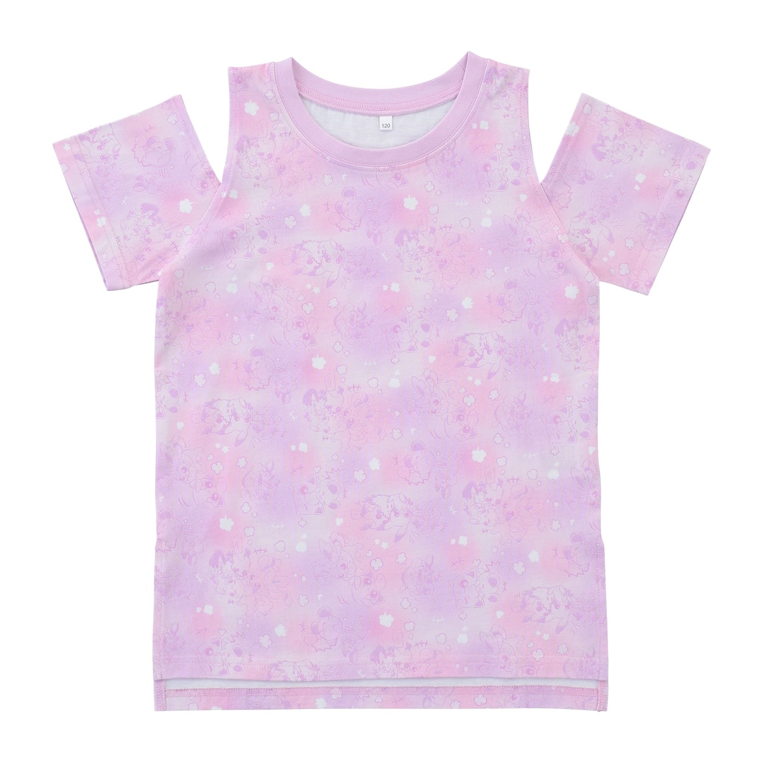 Open shoulder T-shirt Play Rough! Allover pattern 120/140
