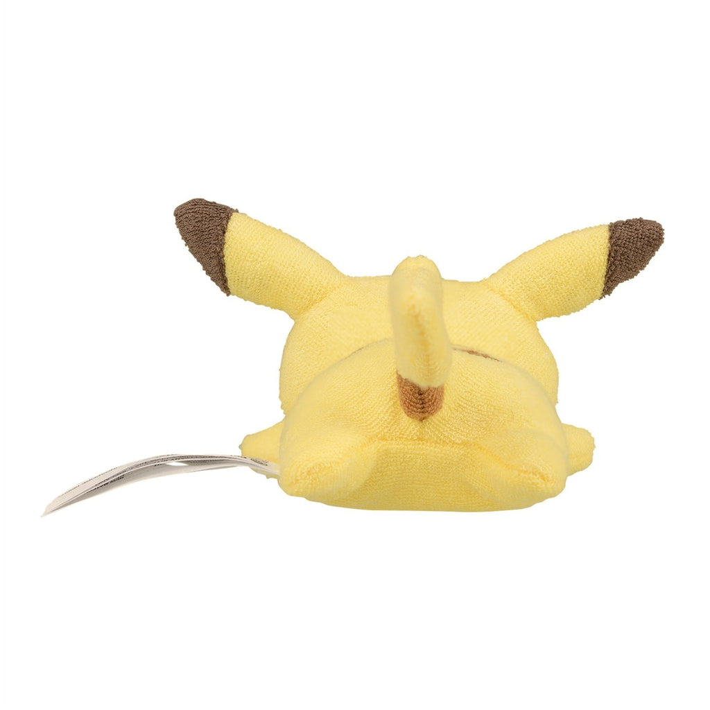 Authentic Japanese Pikachu plush toy with official Pokemon branding and tags