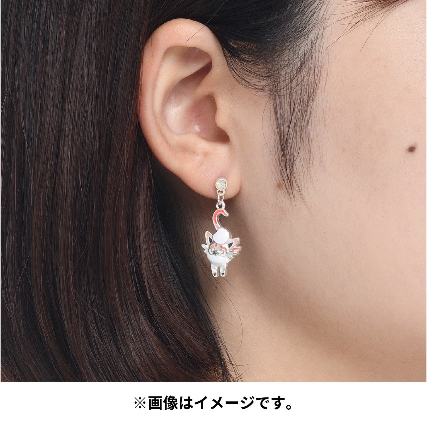 Japanese Pokémon collectible earrings featuring Jade Zoroa, ships from Japan