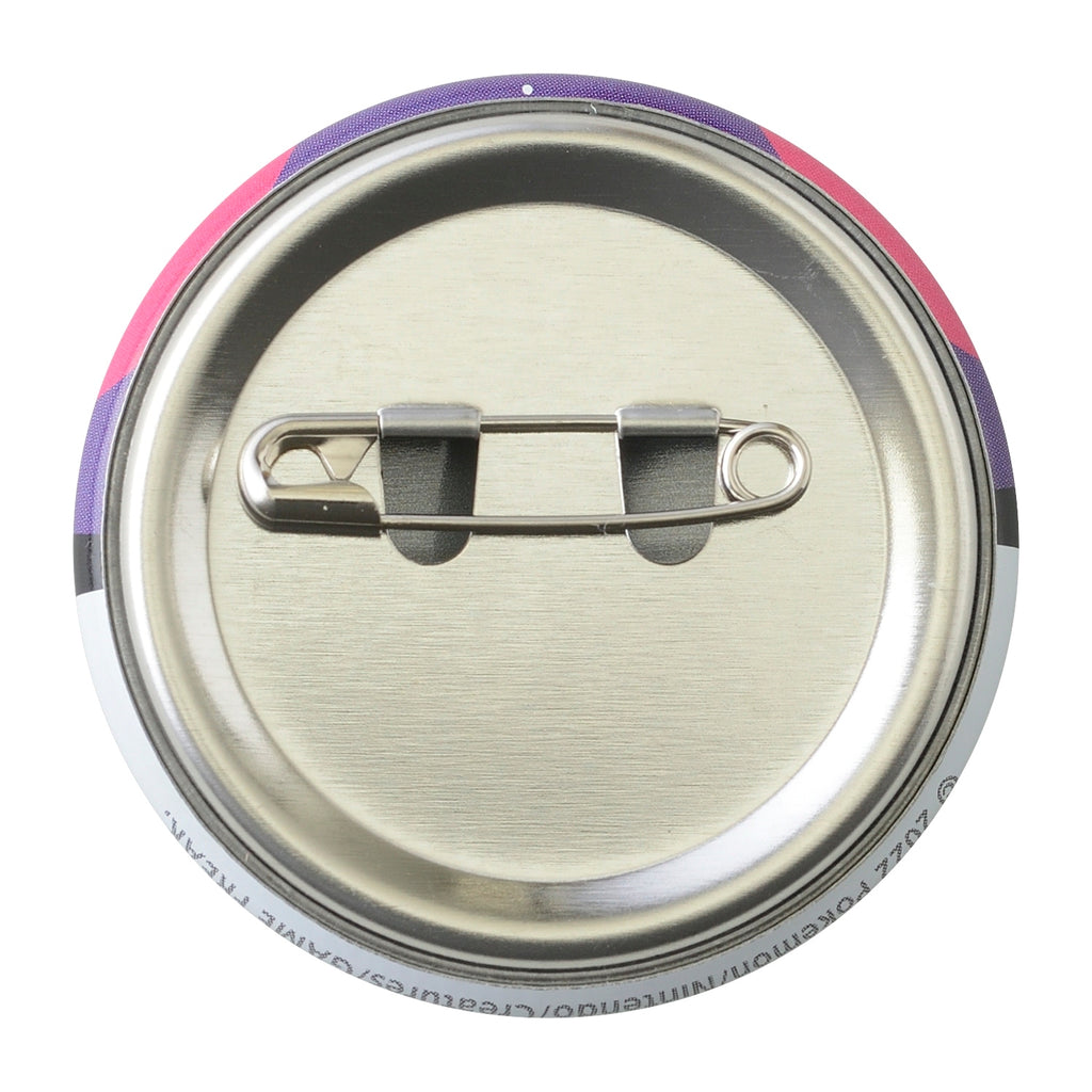 Close-up of Master Ball tin badge with Pokemon logo from Japan