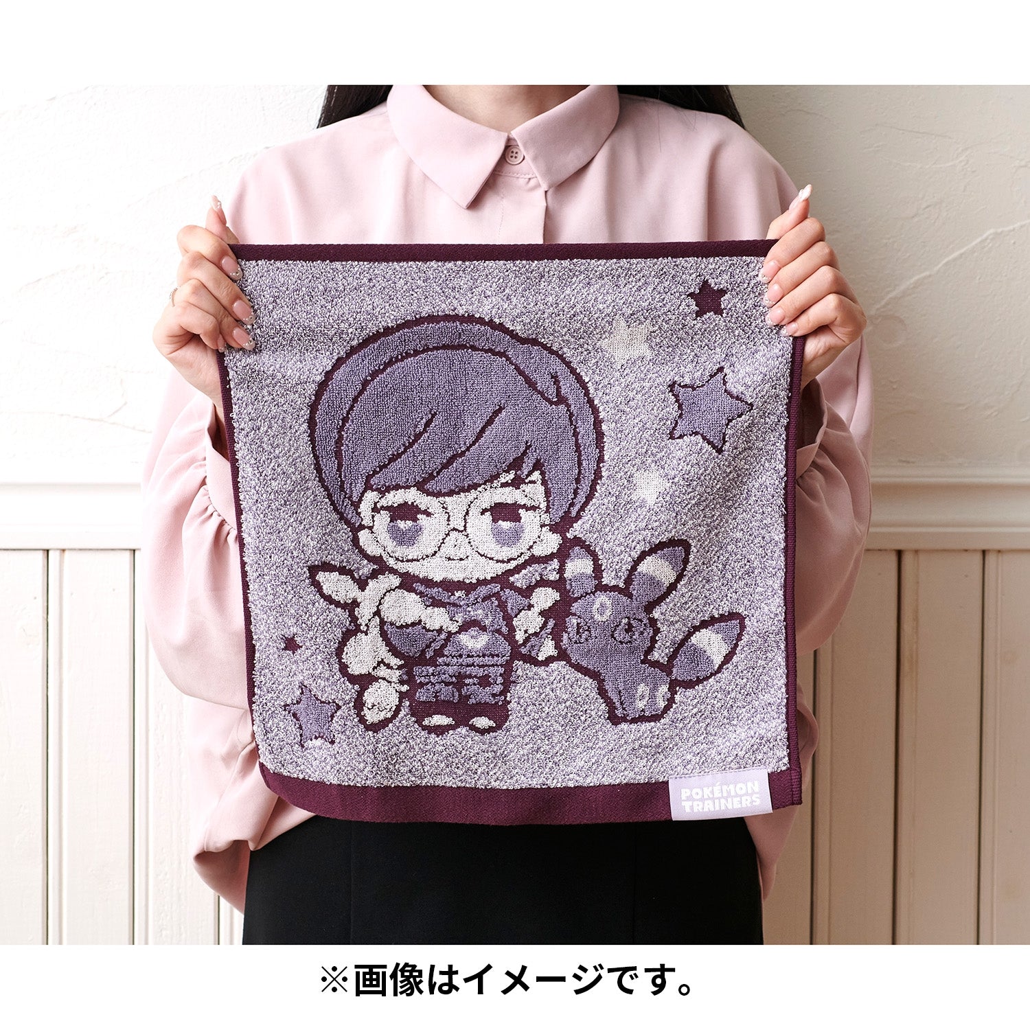 Close-up of Pokemon Guest Towel with vibrant design and Japanese packaging