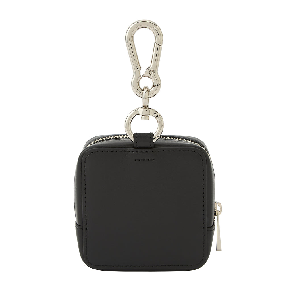 Genuine leather mini square pouch Blackie