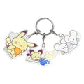 3-chain acrylic key chain winter Pikachu Pichu & Mahomer Wakkarat