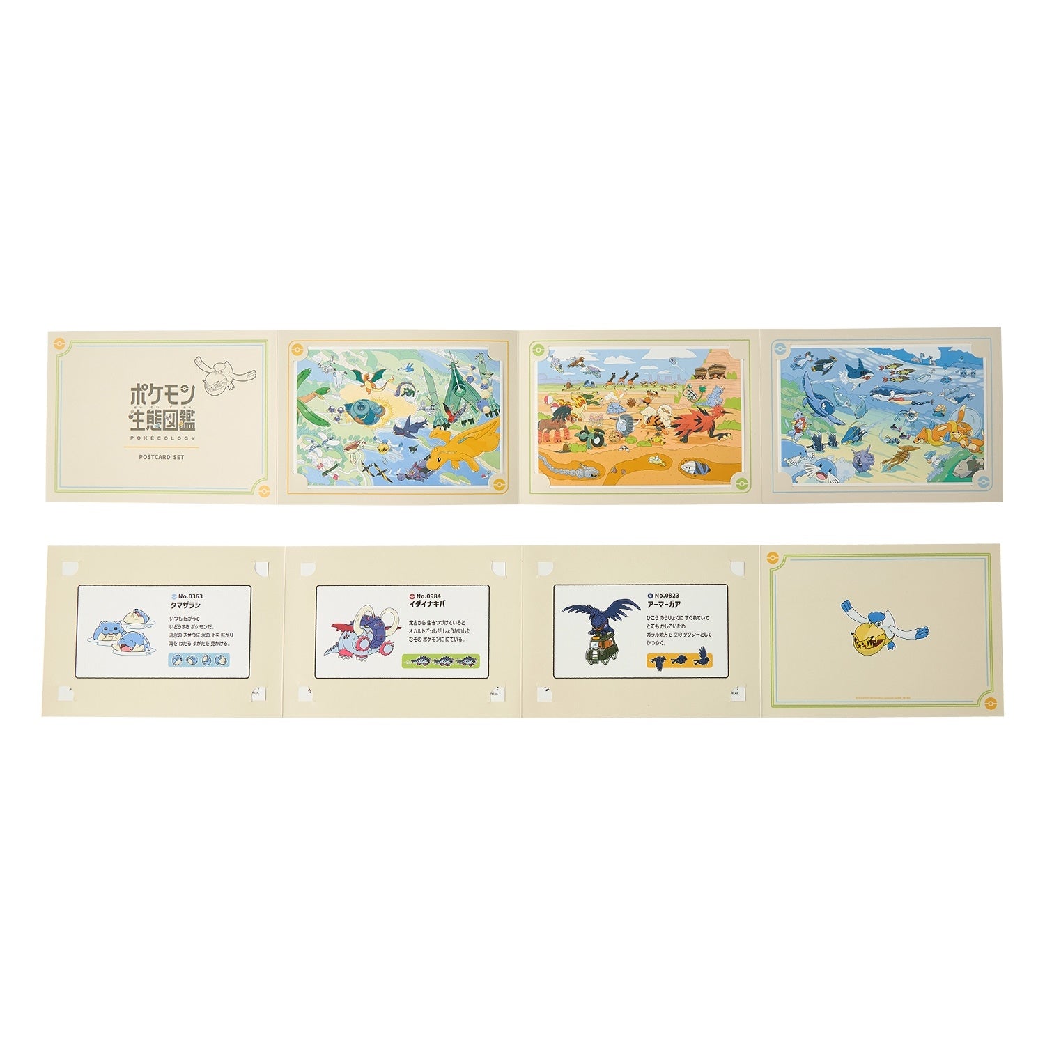 Set of 3 postcards Pokemon ecology encyclopedia