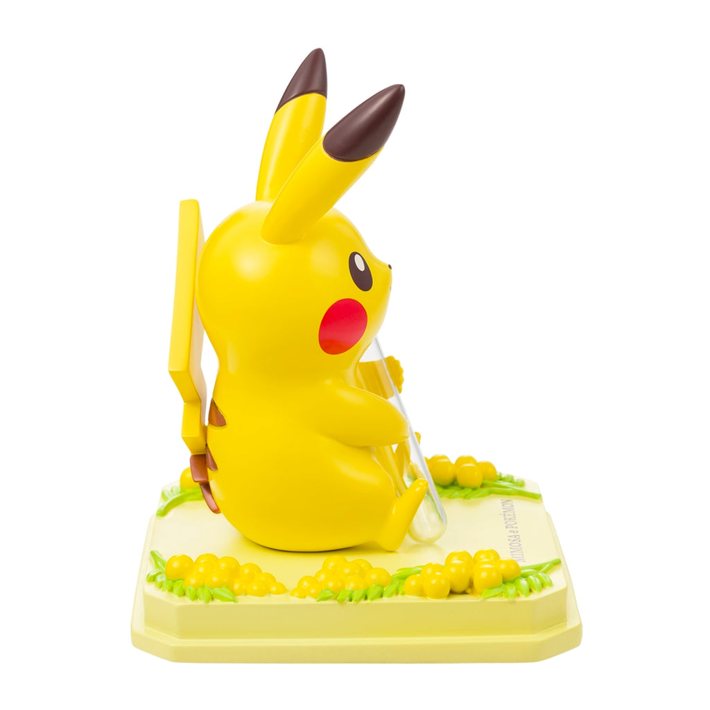 Mimosa Pikachu figure, Japanese anime style, flower vase base