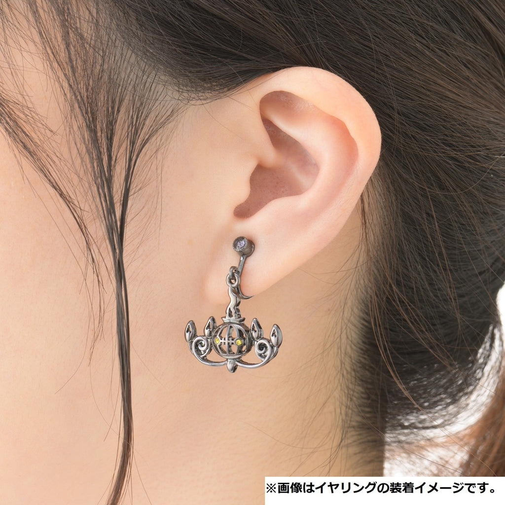 Authentic Pokémon Chandelure earrings with shiny finish from Japan