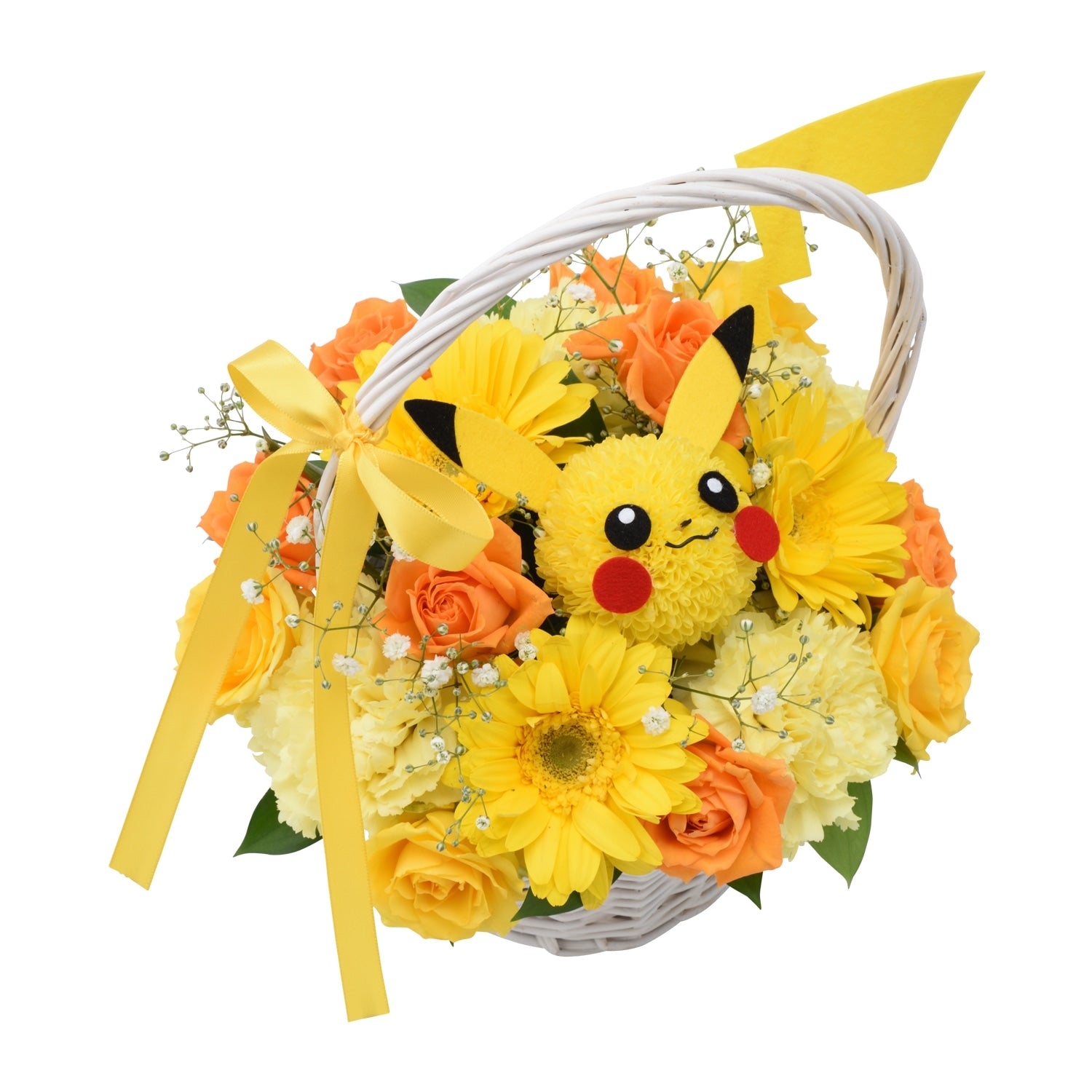 Pikachu flower arrangement in S size, officially licensed from Pokemon Center Japan