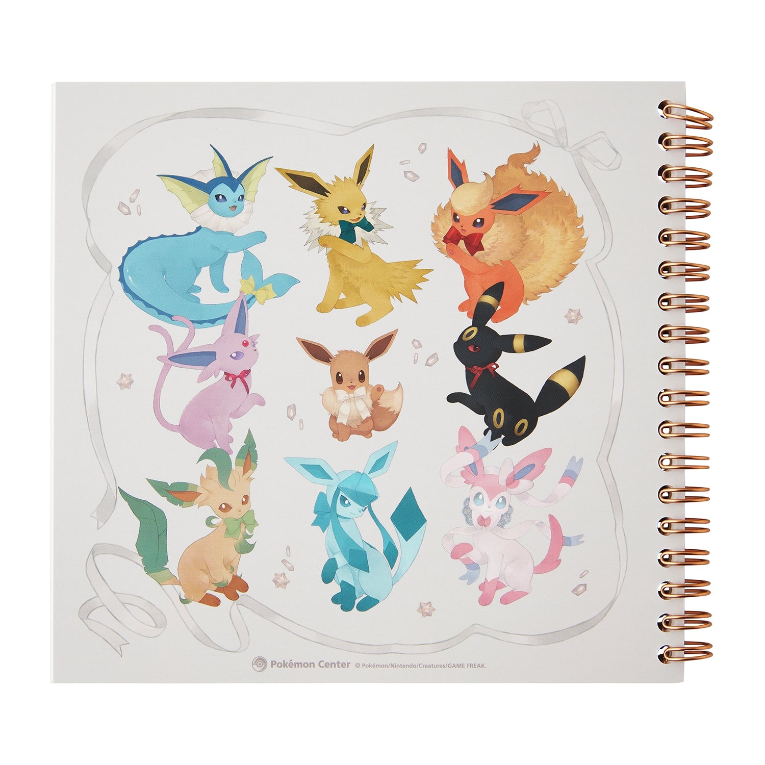 Pokemon Center Japan Eevee Ring Note, showing interior pages from Japan